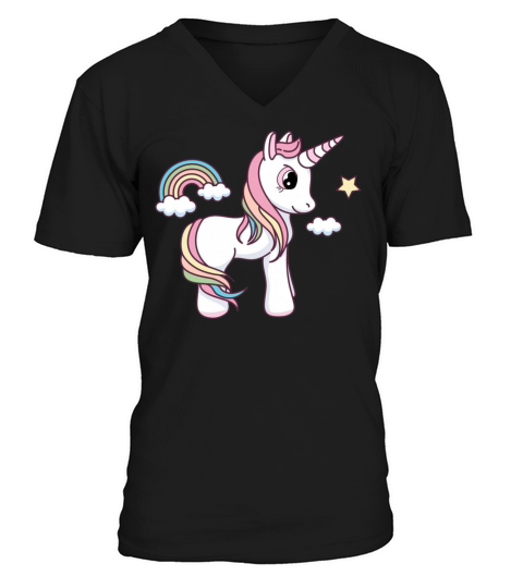 Unicorn Awesome Dabbing Unicorn Birthday Rainbow V-Neck T-shirt