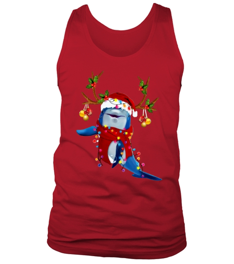 Merry Christmas Dolphin Santa reindeer Christmas shirt Tank Top Unisex
