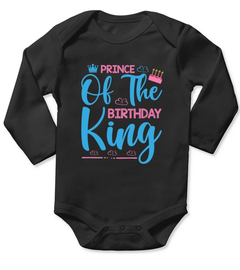 Prince of the birthday king Long Sleeve Baby One-Piece
