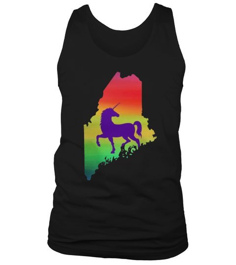 Maine Unicorn T-shirt LGBT Pride Rainbow Tank Top Unisex