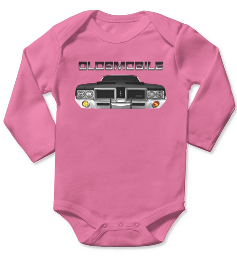 1971 Olds 442 Two Side Black Long Sleeve Baby One-Piece