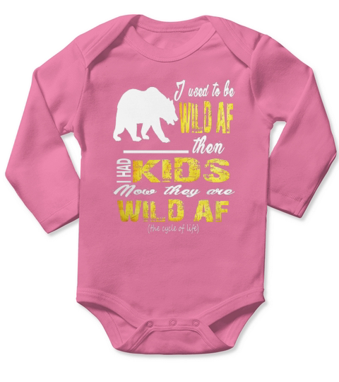 Funny Mom Shirts - Wild AF Kids For Mum Long Sleeve Baby One-Piece