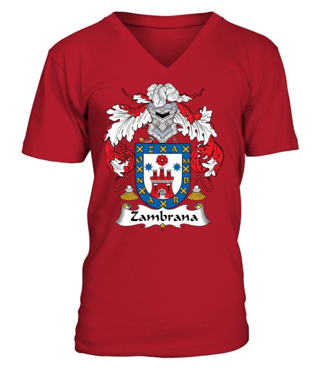 Zambrana Family Crest Spanish Family Crests V-Neck T-shirt