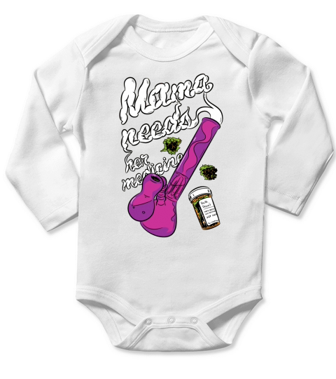 Mama Needs Her Medicine Long Sleeve Baby One-Piece