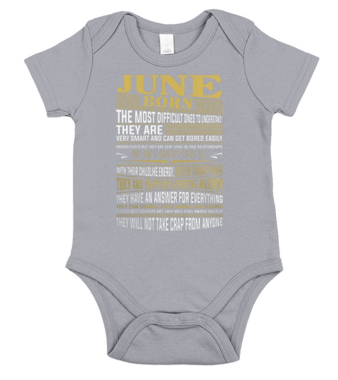 Born in June T Shirts Short Sleeve Baby One-Piece