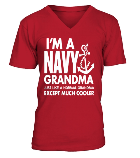 Navy Grandma Cooler V-Neck T-shirt