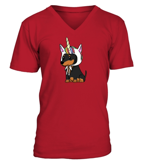 Dachshund Unicorn V-Neck T-shirt