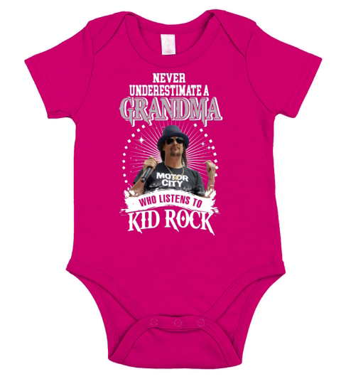 Grandma Who Listens To Kid Rock Short Sleeve Baby One-Piece