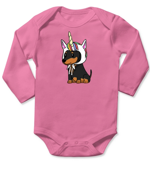 Dachshund Unicorn Long Sleeve Baby One-Piece