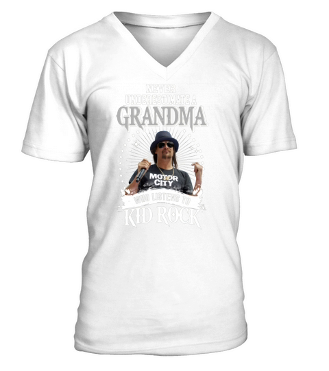 Grandma Who Listens To Kid Rock V-Neck T-shirt