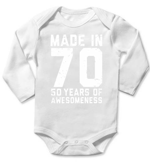 Made In 1970 50 Years Of Awesomeness Long Sleeve Baby One-Piece