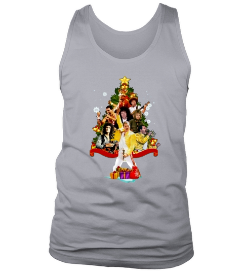 Freddie Mercury Queen Merry Christmas tree shirt Tank Top Unisex