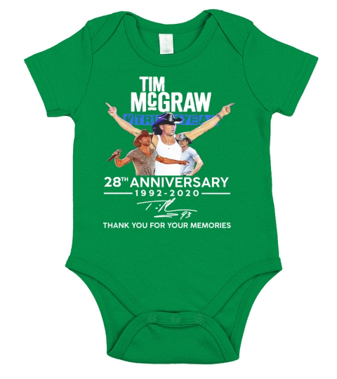 Tim Mcgraw Truck Yeah 28th anniversary thank you for the memories Short Sleeve Baby One-Piece