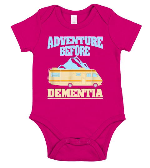 Funny Camping T-Shirt - RV Adventure Before Dementia Tees Short Sleeve Baby One-Piece