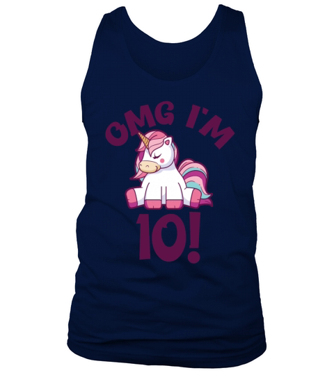 Unicorn birthday 10 years old Tank Top Unisex