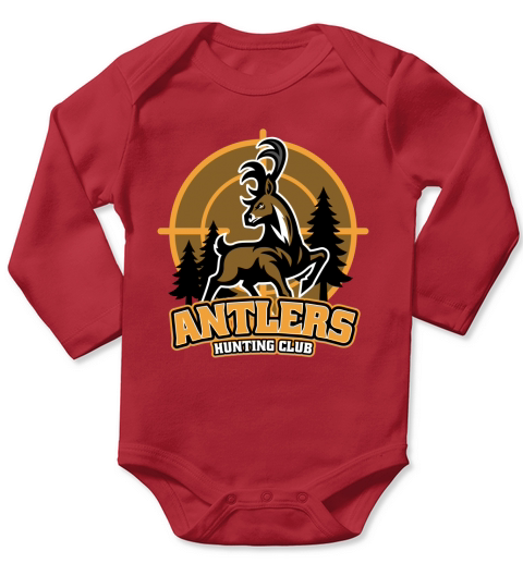 deer mascot hunting log Long Sleeve Baby One-Piece
