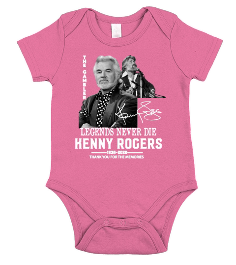 The Gambler Legend never die Kenny Rogers thank you for the memories shirtc Short Sleeve Baby One-Piece