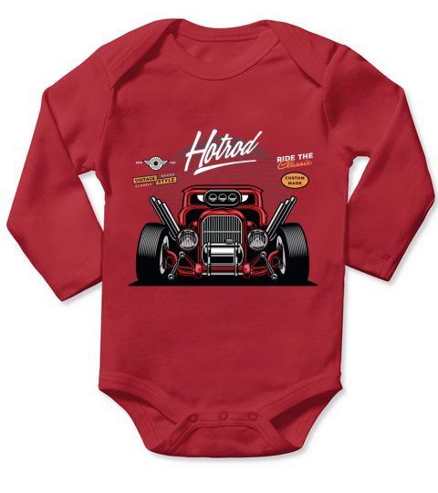 Vintage Car Hotrod Long Sleeve Baby One-Piece