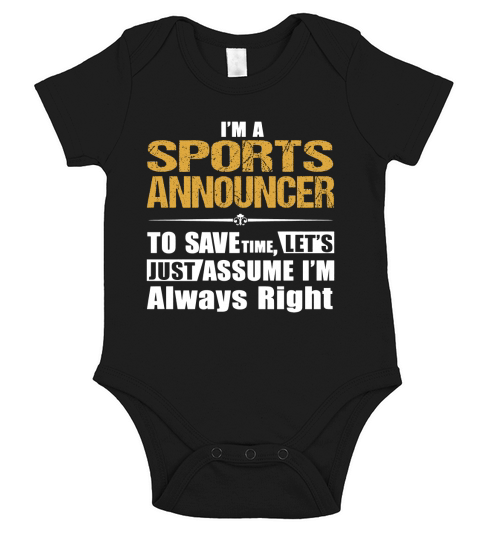 SPORTS ANNOUNCER Short Sleeve Baby One-Piece