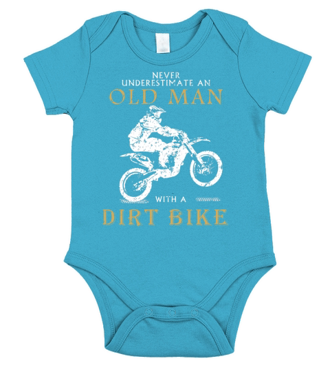 Dirt Bike - Old Man Tshirt Short Sleeve Baby One-Piece