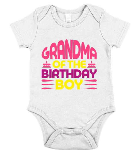 Grandma of the birthday boy Short Sleeve Baby One-Piece