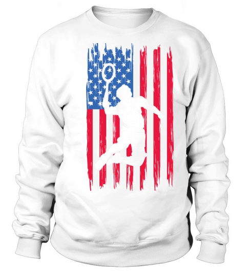 American Flag Badminton Player Sweatshirt Unisex