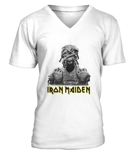Vintage Graphic Iron Maiden Chained Mummy V-Neck T-shirt