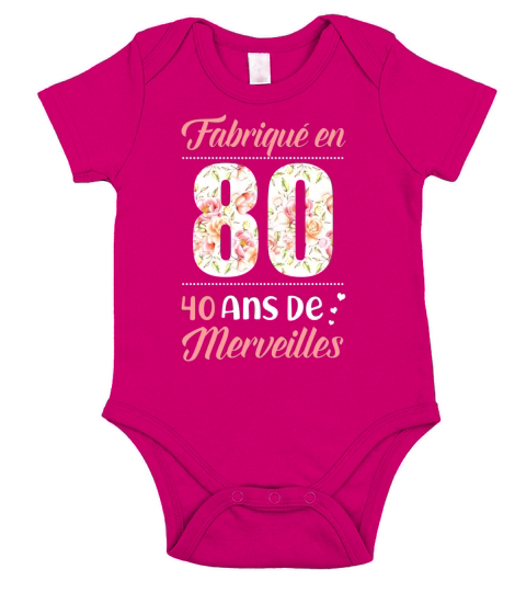 Fabriqué en 80 40 ans de merveilles Short Sleeve Baby One-Piece