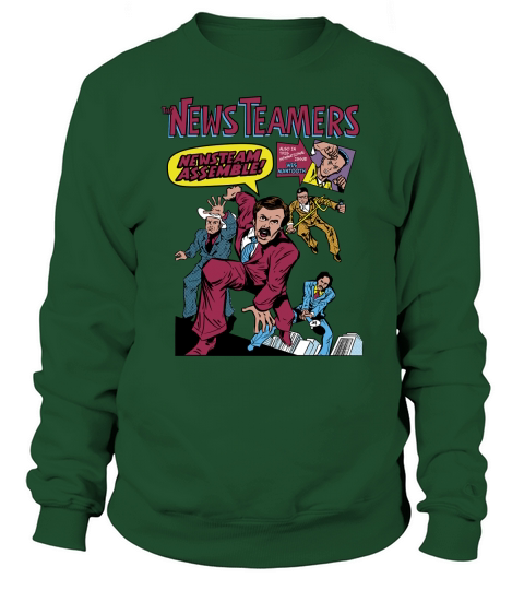 NEWS TEAM MONTAGE ANKERMAN RON BURGUND PARODIE COMIC BUCH SUPERHERO Sweatshirt Unisex