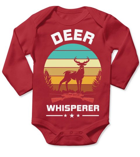 Retro Deer Whisperer Hunting Long Sleeve Baby One-Piece