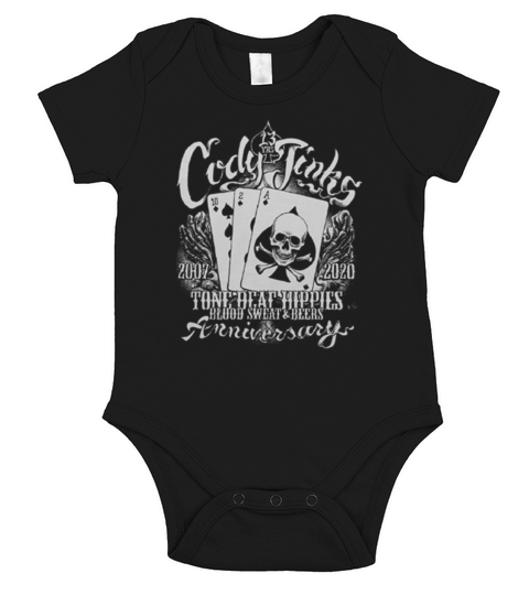 Cody Jinks 2007 2020 tone beat hippies blood sweat beers anniversary shirt Short Sleeve Baby One-Piece