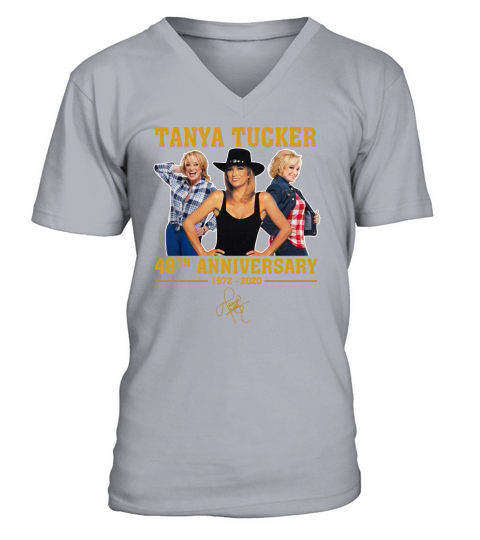 Tanya Tucker 48th Anniversary from 1972 to 2020 signature V-Neck T-shirt
