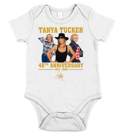 Tanya Tucker 48th Anniversary from 1972 to 2020 signature Short Sleeve Baby One-Piece