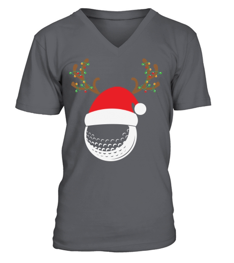 Merry Christmas Golf Reindeer Santa Christmas Holiday V-Neck T-shirt