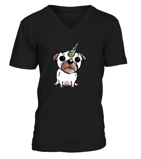 PUG UNICORN V-Neck T-shirt