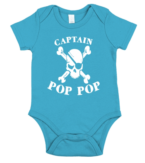 Jolly Roger Pirate Captain Pop Pop T-shirt for Grandpa Short Sleeve Baby One-Piece