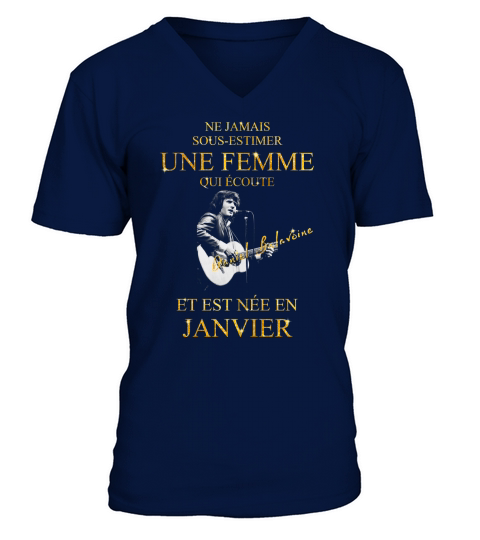 Daniel Balavoine Une femme est te née en janvier V-Neck T-shirt