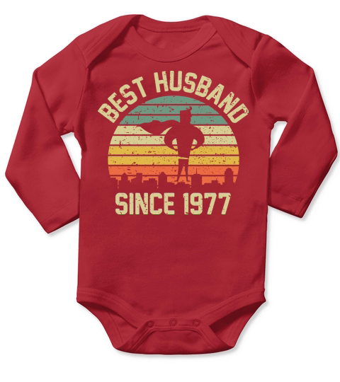 Wedding Anniversary Best Husband SINCE 1977 Long Sleeve Baby One-Piece