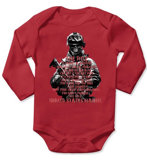 United States MARINE Tshirt Long Sleeve Baby One-Piece