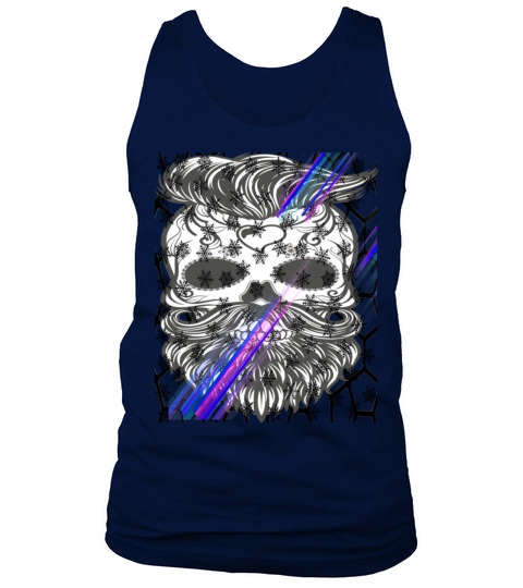 Awesome skull with beard and hair Tank Top Unisex