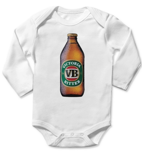 VB BEER BOTTLE - Rabbit Skins Baby Onesie Long Sleeve Baby One-Piece
