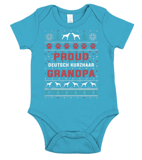 Proud Deutsch Kurzhaar Grandpa Christmas Short Sleeve Baby One-Piece