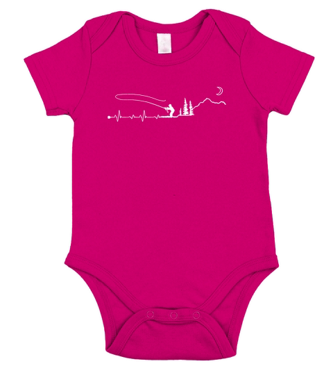 fly fishing heartbeat tshirt Short Sleeve Baby One-Piece
