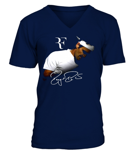 Rf Roger Federer Signed Shirt V-Neck T-shirt