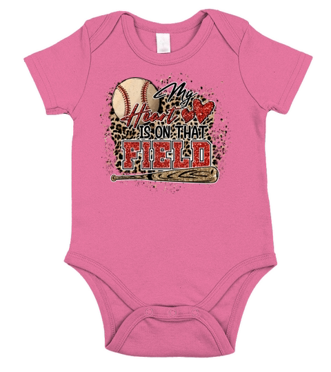 My heart is on that field Short Sleeve Baby One-Piece