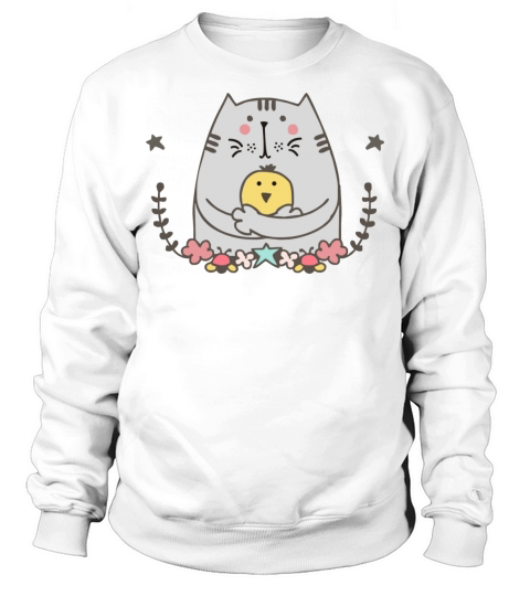 Cat And Bird Sweatshirt Unisex