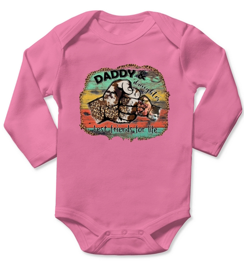 Daddy & daughter best friends for life sublimation Long Sleeve Baby One-Piece