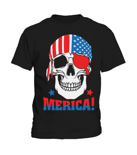 Pirate 4th of July Skull Kids T-Shirt