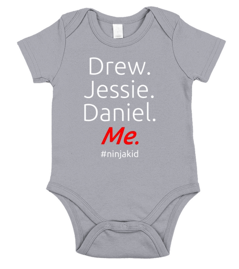 Ninja Warrior tshirt  Drew Jessie Daniel Me Short Sleeve Baby One-Piece