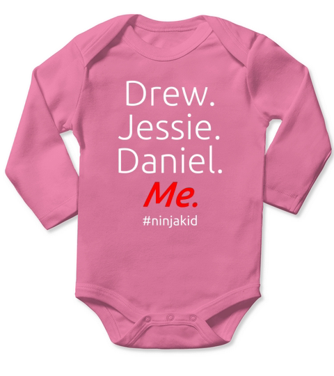 Ninja Warrior tshirt  Drew Jessie Daniel Me Long Sleeve Baby One-Piece